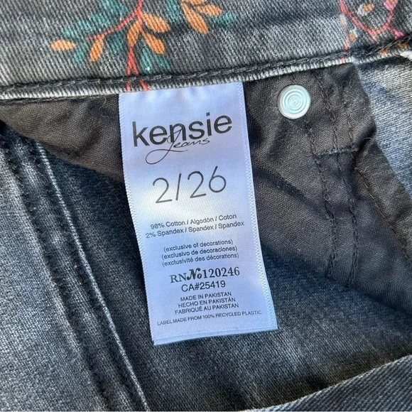 Kensie VintageLuxe Floral Skinny Jeans Sz 2/26 – Boho Slim Fit Denim - Picture 6 of 10